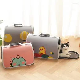 Cat Carriers Cute Cartoon Folding Dog Carry Bag For Small Dogs Portable Pet Outgoing Travel Fashion Breathable Pets Handbag