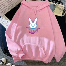 Men's Hoodies Dva Hoodie Men/Women Harajuku Kawaii Y2k Unisex Anime Cartoon Sweatshirts Fashion Tops Casual Clothes