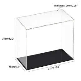 Decorative Plates 5 Size Acrylic Black Base Dustproof Clear Display Show Case Showcase Cube Collectibles Box For Model Toy Action Figures