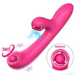 Other Health Beauty Items 2 in 1 Rotating Sucking Dildo Vibrator for Women Clitoris Sucker Nipple Stimulator Vaginal Massager Female Toys for Adults T240510