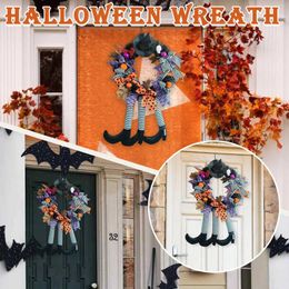 Decorative Flowers Decoration Pendant Hanging House Halloween Door Flower Ring Home Decor Grapevine Wreath