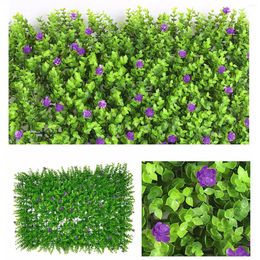 Decorative Flowers In Artificial Privacy Fence Screen Hedges Vine Leaf Decoration Imitation Flower Leaves