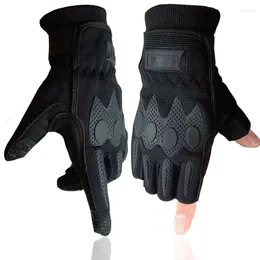 Cycling Gloves Riding Sports Outdoor Motorcycle Mountain Bike Full Finger Half Black Anti-Cut Anti-Slip Mountaineering