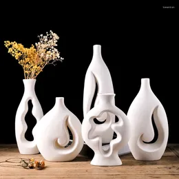 Vases Ceramic Vase Circle Ins Decoration Creative Simple Crafts Living Room Boom