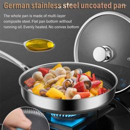 Pans 304 Stainless Steel Pan Non-stick Household Omelette Steak Frying Pancake Induction Cooker Gas Stove Universal