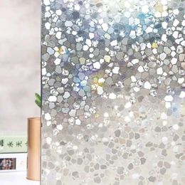 Window Stickers 3D Static Foil Film Stained Crystal Stone Frosted Glass Self-Adhesive PVC On The Table Decorative 60 500cm