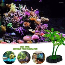 Decorative Flowers Green Aquarium Plants Coconut Palm Tree Plant Mini Landscape Decor For Undersea Fairy Garden