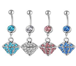 D0174 Diamonds Style Belly Navel Button Ring Mix Colors0128468511