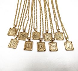 Rongho Vintage Metal Gold Letter Pendant Necklace for Women Rectangle Shield Choker Necklace Punk Boho Chain Necklace Bijoux 20196643438