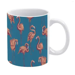 Mugs Flamingos White Mug Coffee 330ml Ceramic Home Milk Tea Cups And Travel Gift For Friends Flamingo Bird Tropical Water Ha