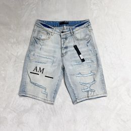 Men's Jeans Mens Designer Shorts Jeans Mens Casual Short Jeans Men Jean Alphabet Embroidery Shortpants Slim Mens Street Hip Hop Denim Shorts