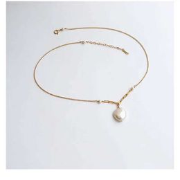 Pendant Necklaces Minar INS Fashion Genuine Freshwater Pearl Pendant Necklaces for Women Wholesale 14K Real Gold Plated Copper Chokers Pendientes