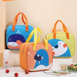 Storage Bags Cartoon Animal Lunch Portable Office Worker Student Aluminum Foil Cooler Container Bag Travel Picnic Insulated Organizer