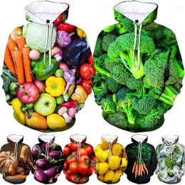 Men's Hoodies Vegetables Graphic For Men 3D Food Printed Pullover Kid Fashion In & Sweatshirts Women Hooded Sweatshirt Top