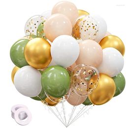 Party Decoration 60Pcs Olive Green Gold Balloons Baby Shower Decorations 12inch Confetti Wedding Birthday Decor
