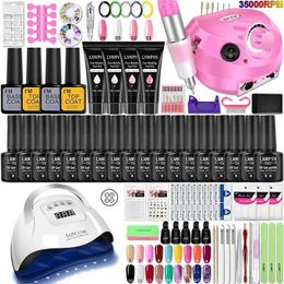 Nail Art Kits Manicure Set Gel Nail Polish Set Nail Kit Complete Set All for Manicure Semi Permanent Varnish Kit Gel Polish Set With UV Lamp T240510