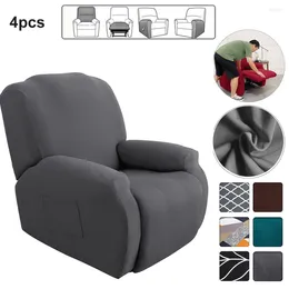 Chair Covers 4 Pieces Recliner Sofa Cover For Living Room Elastic Reclining Protection Lazy Boy Relax Armchair 16 Colour