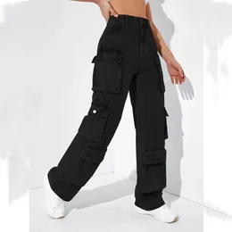 Women's Pants European And American Spring Products Selling High Waist Trousers Fashion Temperament Straight Loose Overalls.