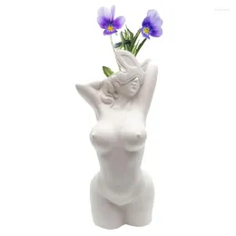 Vases Lady Body Vase Women Shape Flower Decorative Resin Sculpture Woman For Home Art Plant Pot Centrepiece Tabletop