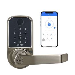 Smart Scyan X1,5-in-1 Fingerprint Biometric Touch Screen Keyboard Door Lock, Keychain, Automatic Locking, Suitable for Office, Home, Airbnb, Rental Housing