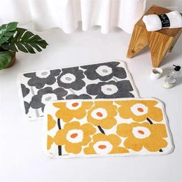 Bath Mats Nordic Poppies Flower Entrance Door Rug Anti-slip Bathroom Rugs Living Room Carpet Water Absorption Custom Home Toilet