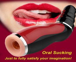 Real Oral Sucks Male Masturbator Deep Throat Clip Suction Sex Machine Induced Vibration Sex Moan Intimate Goods Sex Toys for Men S9035275