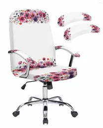 Chair Covers Flowers Leaves Watercolor Elastic Office Cover Gaming Computer Armchair Protector Seat