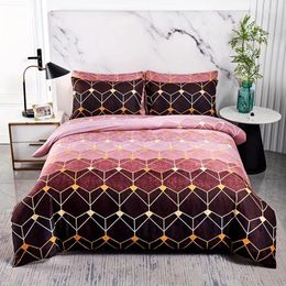 Bedding Sets Duvet Cover Set Multicolor Gradient Geometric Pattern Soft Comfortable For Bedroom Guest Room