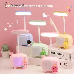 Table Lamps Bedside Lamp Colorful Cute Cartoon Small Tv Base Eye Protection Sleeping Home Lighting Supplies Desk Usb Charging Kids Gift