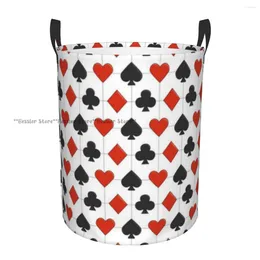 Laundry Bags Play Cards Red And Black Basket Folding Dirty Clothes Toys Storage Bucket Household