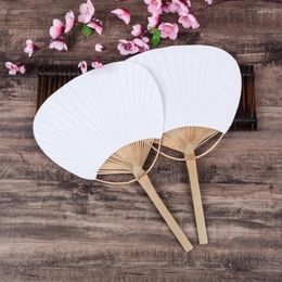 Decorative Figurines 6 Pcs Handcraft Blank Fan DIY Painting For Summer Home Decorations Japanese Handheld Moon-shaped