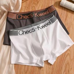 Underpants Men Boxers Elastic Mid Waist Letter Pattern U Convex Quick Dry Soft Breathable Firm Stitching Underwear