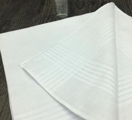 100 cotton handkerchief high quality 38cm men Square handkerchief full white men hanky pocket squares c1847272319