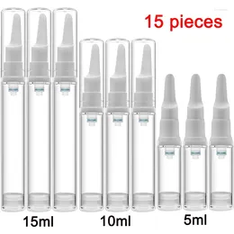 Storage Bottles 15 Piece Airless Pump Jars 5/10/15ML Small Portable Vacuum Eye Cream Bottle For Lotion Travel Toiletries Liquid Toner Sample