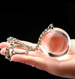 big glass ball chain anal beads butt plug sextoys large vagina anal balls buttplug bolas crystal clear glass anus plugs sex toys Y7207261