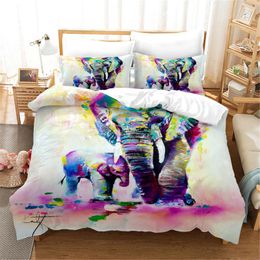 Bedding Sets 3D HD Print Set Custom/King/Europe/USA Duvet Cover Double/King Quilt/Blanket Bedclothes Elephant Pattern