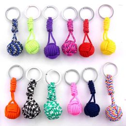 Party Favour Woven Paracord Lanyard Keychain Outdoor Survival Parachute Rope Cord Ball Pendant Keyring Key Chain Holder Rings
