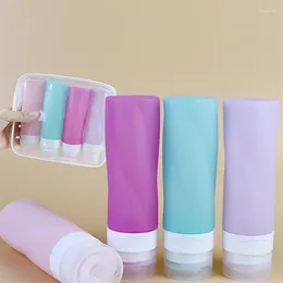 Storage Bottles Silicone Solid Travel Bottle Empty Refillable Liquid Container Portable Shampoo Trip Shower Cream Gel Squeeze Containers