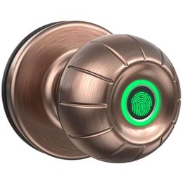 SOOWAY Intelligent Lock Quick Access Biometric Keyless Entry Fingerprint Door Handle, Suitable for Bedrooms, Garages, Offices, Wardrobes, Food Storage Rooms