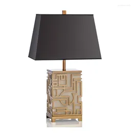 Table Lamps Led E27 Postmodern Iron Fabric Marble Gold Black Lamp. Light. Desk Lamp.LED Dest Lamp For Bedroom Foyer