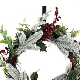 Decorative Flowers Christmas Wreath 45cm Creative Hanging Decoration Artificial Red Berries For Wedding Dining Table Festival Holiday Party