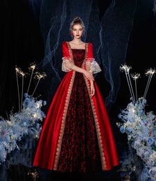Ethnic Clothing Red 18th Century Rococo Royal Gothic Court Dress Retro Baroque Costume Renaissance Rococo Marie Antoinette Costume Ball DressL2405