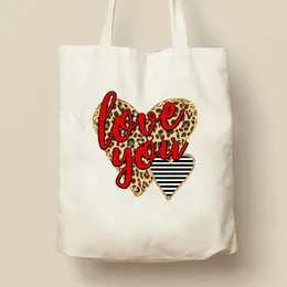 Storage Bags Love You Pattern Women Men Handbag Printing Tote Cool Canvas Fashion Shopping Cute Gamer Birthday Gift