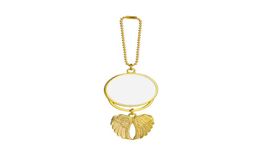 Heat Sublimation Car Ornament Decorations Party Favour Angel Wings Shape Blank Transfer Printing Pendant Keychain Keyring Auto 7783861