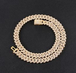 Cuban Link Chain Bling Micro Paved Cubic Zirconia Necklaces Box Clasp Trendy Hip Hop For MenWomen Jewelry Chains7734570