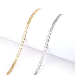 Snake Chain Necklace for Women Men Gold Color Herringbone Choker Neck Chains 2024 Trend Jewelry Gift Hot 24050910