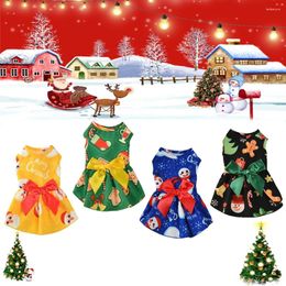 Dog Apparel Christmas Pet Dogs Bowknot Dresses Party Birthday Wedding Princess Dress For Chihuahua Yorkie Festival Skirts