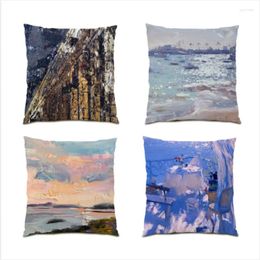 Pillow Polyester Linen Material Cover Office Home Decor Comfortable Modern Art Living Room Sofas 45x45cm Velvet Fabric E1247