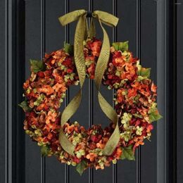 Decorative Flowers Thanksgiving Harvest: Vibrant Autumn Colours Adorn Your Door With Our Stunning Hydrangea Wreath