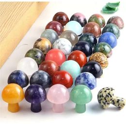 Stenes Crystal DIY Mini Semi-ädel 2 cm Natural Rainbow Colorful Rock Mineral Agate Mushroom For Home Garden Party Decorations FY3884